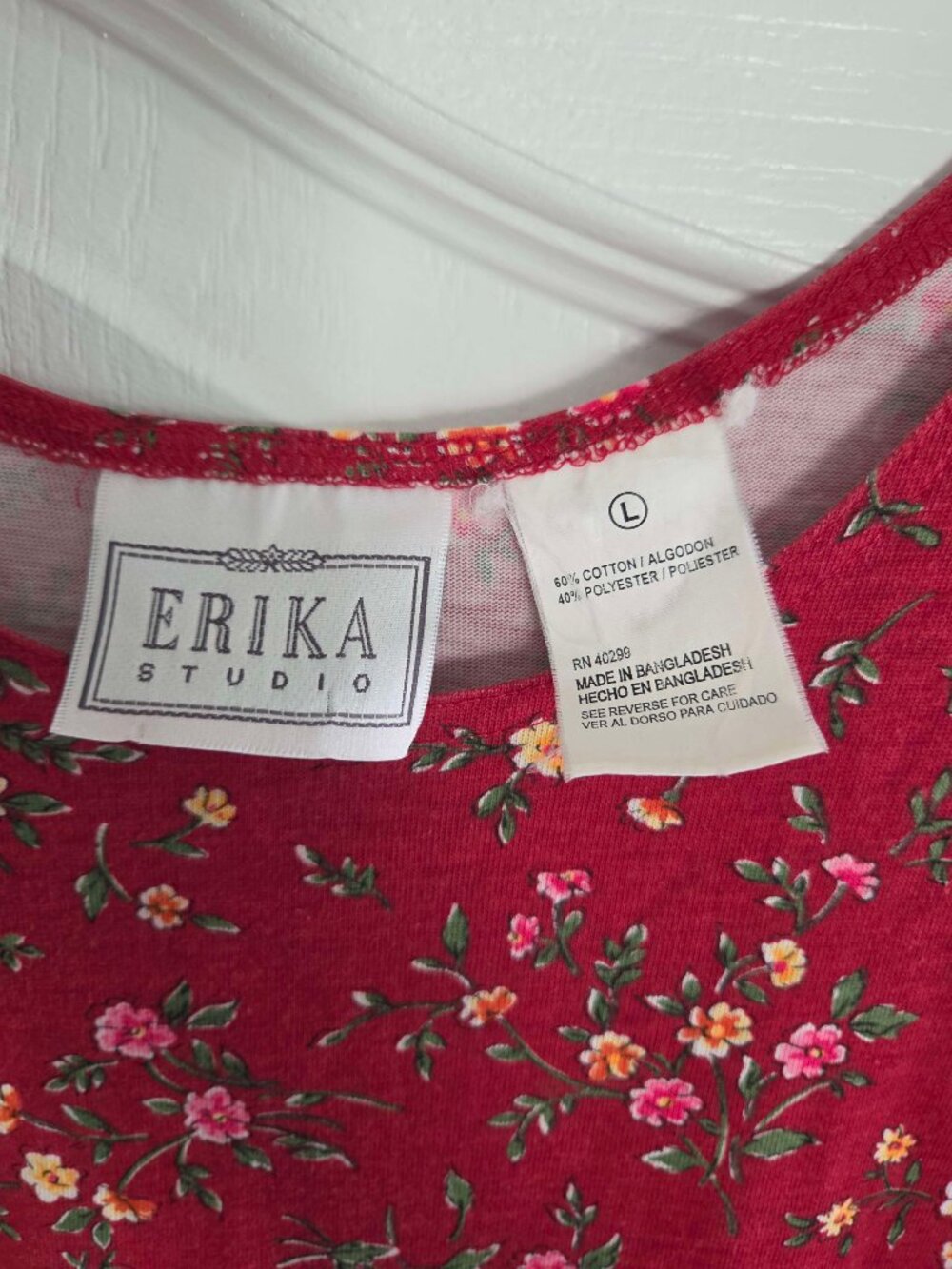 Vintage Erika Red Floral Sleeveless Midi/Maxi Dress - Picture 3 of 7